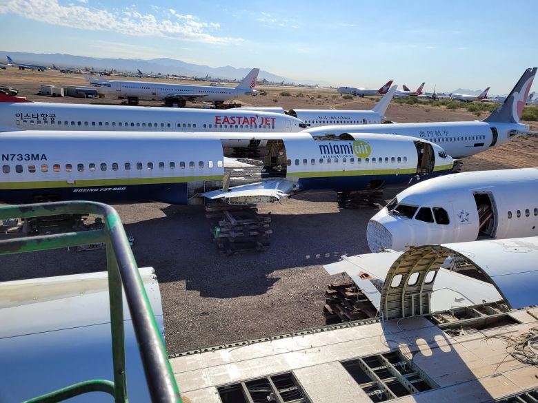 Clear Sky Aircraft Parts & Teardown Banner Image with planes on location